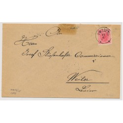Österreich 1897 5kr Briefkuvert von SULZBERG (V) nach WEILER.