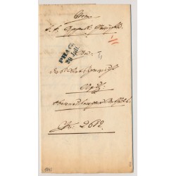 Österreich 1843 Brief (Inhalt) mit BLAUSTEMPEL PRAG. Schön!