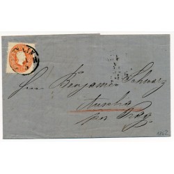 ÖSTERREICH 1862 10kr, Brief (Inhalt) KOLLIN/B.H. nach AUSCHA