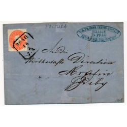 ÖSTERREICH 1861 5kr, schöne Farbe! Brief (Inhalt) FACTURA, aus PRAG.