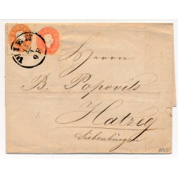 ÖSTERREICH 1863 10+5kr, Brief, WIEN nach UNGARN! Nach HATZEG. Attraktiv!