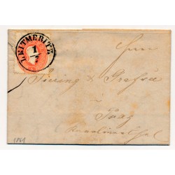 ÖSTERREICH 1861 5kr, KLEINFORMATIGEM-Brief (Inhalt) LEITMERITZ (B)-PRAG