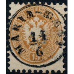 ÖSTERREICH 1864 15kr, BALKEN an der unteren Zähnen! MARIA-RAST (St) Mü:70P!