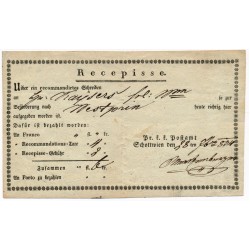 ÖSTERREICH 1834 RECEPISSE, SCHOTTWIEN (Nö) nach UNGARN nach WESTPRIM.