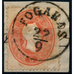 ÖSTERREICH 1861 5kr, große FARBFLECKE! FOGARAS (Sb) Mü:10P! Schön und attraktiv!