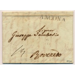 LOMBARDEI-VENETIEN 1836 Brief (Inhalt) ANCONA nach ROVEREDO. Schön!