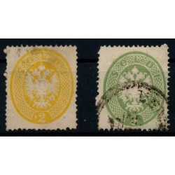 LOMBARDEI-VENETIEN 1863 2Stk.Marke:2sld. Gelb und 3sld. Grün. Gemischte Qualität