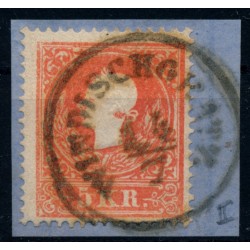 ÖSTERREICH 1858 5kr, Type II. FARBFLECK! WINDISCHGRATZ (St) Sehr schön!