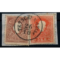 ÖSTERREICH 1858 2-Farben-Frankatur:10+5kr, TETSCHEN a/Elbe (B) Schön!