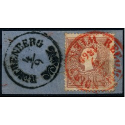 ÖSTERREICH 1858 10kr, Type II. ROTSTEMPEL RECOMMANDIRT/WIEN/1860+REICHENBERG
