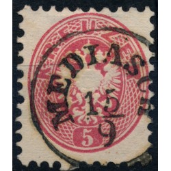 ÖSTERREICH 1864 5kr, AUSGELASSENES ZAHNLOCH! MEDIASCH (Sb) Sehr schön!