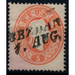ÖSTERREICH 1861 5kr, BEZDAN (Ws) Mü:25P! Schön!
