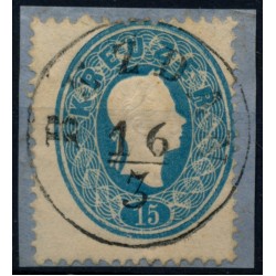 ÖSTERREICH 1861 15kr, hellblau, BEZDÁN (Ws) Mü:15P! Sehr schön!
