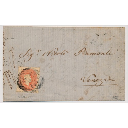 LOMBARDEI-VENETIEN 1862 5sld. Brief (Inhalt) CENEDA nach VENEZIA