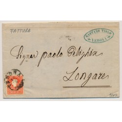 LOMBARDEI-VENETIEN 1860 5sld. Brief (Inhalt) schöne RECHNUNG! VERONA - LONGARONE