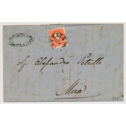 LOMBARDEI-VENETIEN 1859 5sld. Type II. Brief (mit Inhalt) VENEZIA nach MIRA.