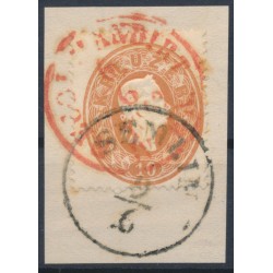 ÖSTERREICH 1861 10kr, DOPPELENTWERTUNG:SEMLIN (Bm)+ROTSTEMPEL RECOMMANDIRT/WIEN