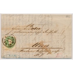 ÖSTERREICH 1863 3Kr, grün, ORTSBRIEF (Inhalt) mit NEUBAU/IN WIEN Stempel.