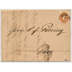 ÖSTERREICH 1863 10Kr, Brief (Inhalt) BRÜX (B) nach PRAG. Schön, attraktiv!