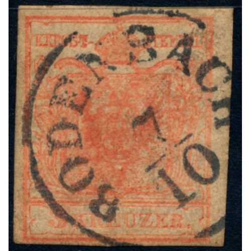 ÖSTERREICH 1850 3Kr, MP, Type III. BODENBACH (B) Schön! Noch ungewaschen!