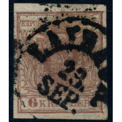 ÖSTERREICH 1850 6Kr, HP, Type III. schöne Farbe! LAIBACH (Kr) Schön!