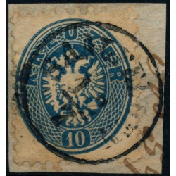 ÖSTERREICH 1864 10Kr, SAALFELDEN (s) Mü:15P! Schürfungen!