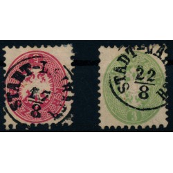 ÖSTERREICH 1864 2 MARKE mit STADT-LAIBACH (Kr) stempel. Schönes Lot!