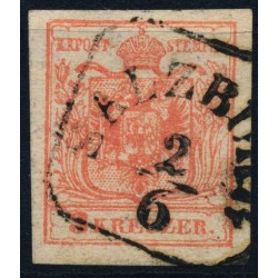 ÖSTERREICH 1850 3kr, MP, Type III. PLATTENFEHLER! SALZBURG (S) Schön!