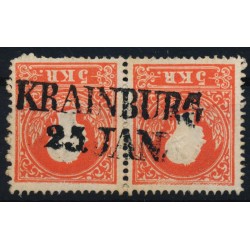 ÖSTERREICH 1858 2*5kr PAAR! TYPE I.! ZENTRIERT! KRAINBURG (Kr) Sehr schön!