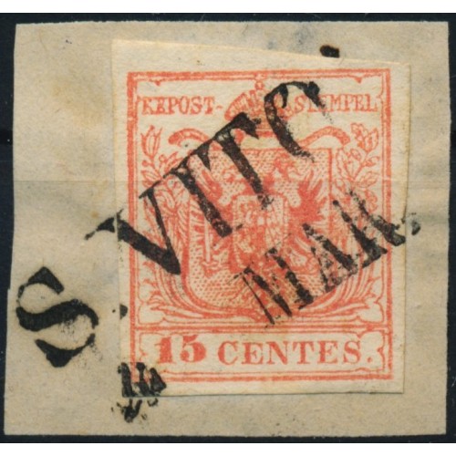 LOMBARDEI-VENETIEN 1850 15C, MP,  Type III. S.VITO Schön!