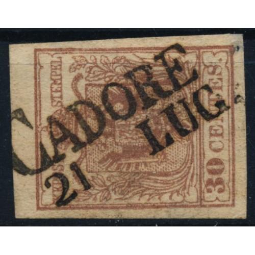 LOMBARDEI-VENETIEN 1850 30C, MP, Type III. CADORE. Shcön!