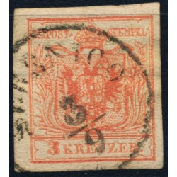 ÖSTERREICH 1850 3kr, MP, Type III. ORIGINALGUMMI! SEBENICO (Dalmatien) Mü:12P!