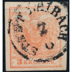 ÖSTERREICH 1850 3kr, MP, Type III. STADT LAIBACH (Kr) Schön!