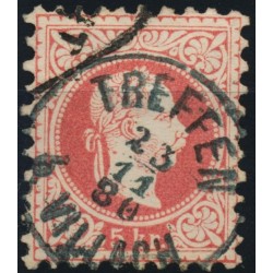 ÖSTERREICH 1867 5kr, SCHWARZBLAU! TREFFEN/b.VILLACH (K) Kl:25/100P! Schön!