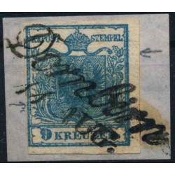 ÖSTERREICH 1850 9kr, HP, Type II. Kleine PLATTENFEHLERN! DORNBIRN (V) Schön!