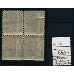 ÖSTERREICH 1890 ANK 50, 4-BLOCK! KAISERKOPF, BOGENABKLATSCH! Postfr.** Kw:650,-€