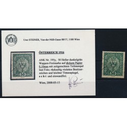 ÖSTERREICH 1916 195y DICKEM PAPIER! Gestempelt, Kw:120,-€ Uwe STEINER Befund!