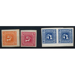 ÖSTERREICH 1908 3Stk. Verschiedene Papier, postfrisch ** Kw:184,-€