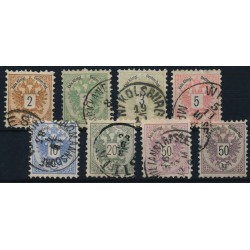 ÖSTERREICH 1883 44-49a+b DOPPELADLER, kompl. Satz, gestempelt, Kw:256,-€