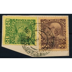 LEVANTE 1908 10+20PA auf Briefstück, CONSTANTINOPEL