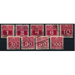 ÖSTERREICH 1908/13 PORTO 9Stk. Gestempelt