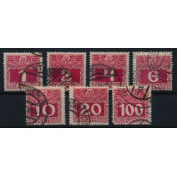 ÖSTERREICH 1909 PORTO 34y-44y (Dünnes Papapier) Satz, gestempelt, Kw:85,-€