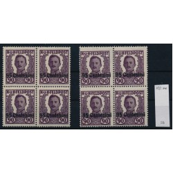 FELDPOST ITALIEN 1918 2Stk. ANK XIII. 4-BLOCK! Postf.** VERZÄHNT VERSCHOBEN!