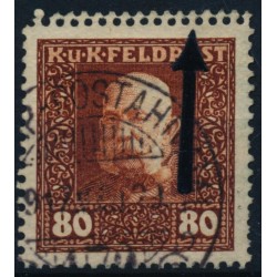 FELDPOST 1915 80h DOPPELZAHNUNG! Gestempelt