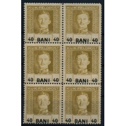 FELDPOST RUMÄNIEN 1918 ANK 27, 40B 6-BLOCK! Aufdruck Verschoben, postfrisch ** FELDPOST RUMÄNIEN 1918 ANK 27, 40B 6-BLOCK! Aufdruck Verschoben, postfrisch **