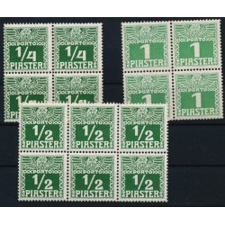 LEVANTE 1908/10 PORTO 3Stk. EINHEITEN! Postfrisch ** Kw:218,-€