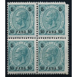 LEVANTE 1900 ANK 32, 10PARA, 4-BLOCK! (Eckzahn fehler) postfrisch ** Kw:140,-€