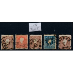 Österreich 1858 5Stk. Marken! ALLE TYPE I.! Schönes Lot!
