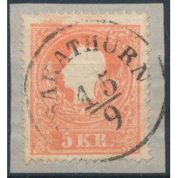 ÖSTERREICH 1858 5kr, Type II. CSKATHURN (Mi) Schön!