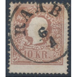 ÖSTERREICH 1858 10kr, EXTREM VERZÄHNT! RAAB (Ungarn) Schön!